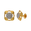 FANCY CASTING GOLD STUD WITH WHITE STONE